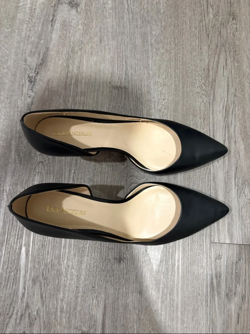 Enzo Angiolini Black Pointed Toe D'Orsay Heels - Picture 1 of 4